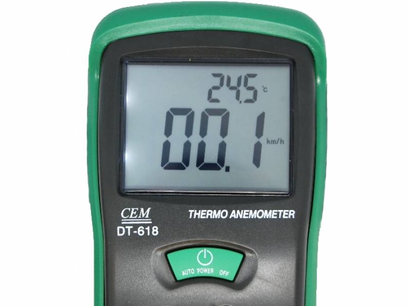 Vente appareil de mesure - Ecran thermo anémomètre digital à hélice - DT 618