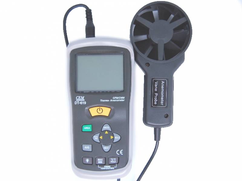 Vente appareil de mesure - Vente Thermo-Anémomètre digital / Débitmètre - DT 619
